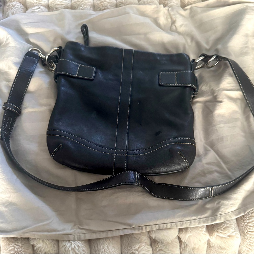 COACH Vintage  1452 Soho Black Leather Convertible Crossbody Purse